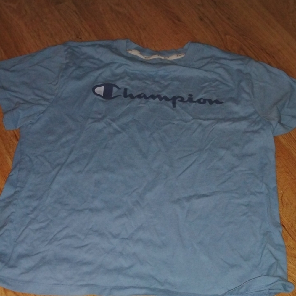 Champion Sky Blue Tee with Logo